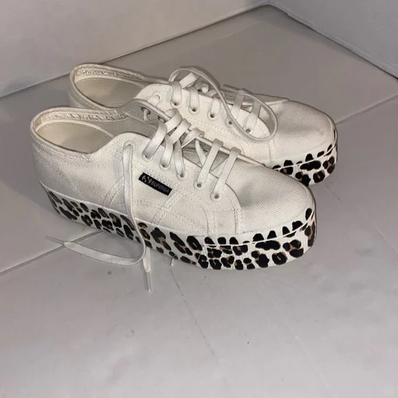 SUPERGA -2790, Foxing Print, Women’s Platform Sneakers, Size 7.5 - Picture 1 of 12